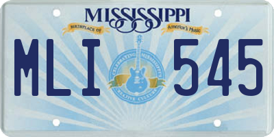 MS license plate MLI545