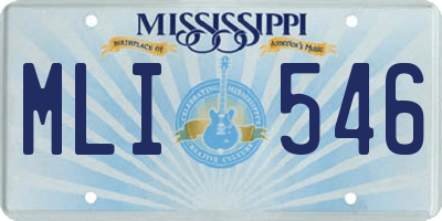 MS license plate MLI546