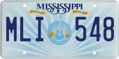 MS license plate MLI548