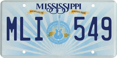 MS license plate MLI549