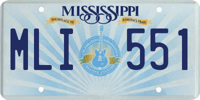 MS license plate MLI551