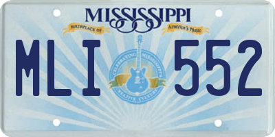 MS license plate MLI552