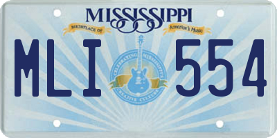 MS license plate MLI554