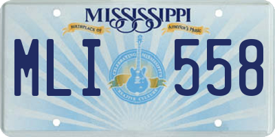 MS license plate MLI558