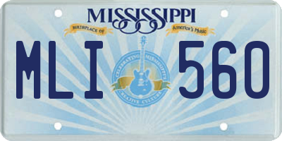 MS license plate MLI560