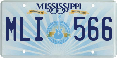 MS license plate MLI566