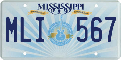 MS license plate MLI567
