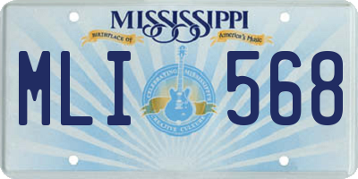MS license plate MLI568
