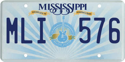 MS license plate MLI576