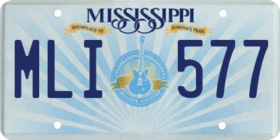 MS license plate MLI577