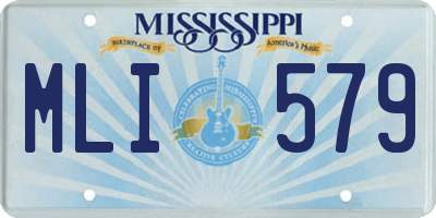 MS license plate MLI579