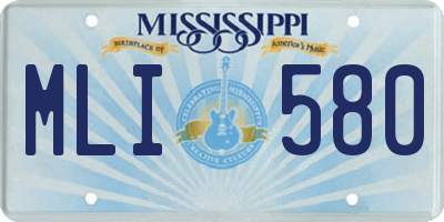 MS license plate MLI580