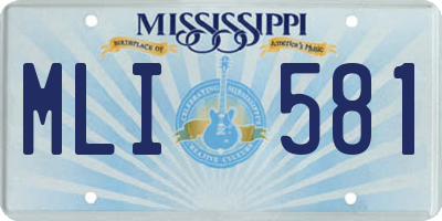 MS license plate MLI581