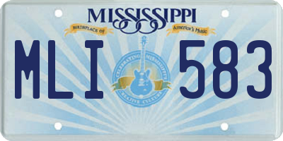 MS license plate MLI583