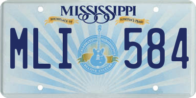 MS license plate MLI584