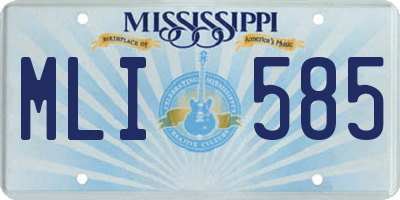MS license plate MLI585