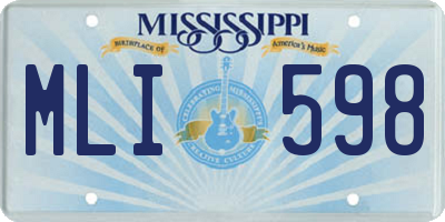 MS license plate MLI598