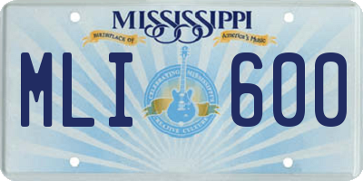 MS license plate MLI600
