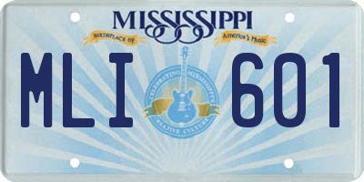 MS license plate MLI601