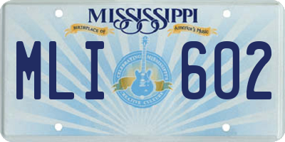 MS license plate MLI602