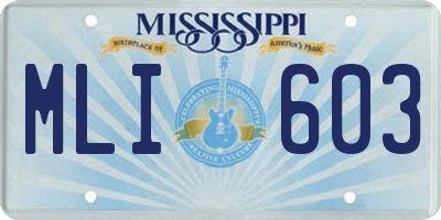 MS license plate MLI603
