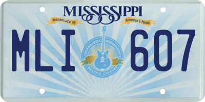 MS license plate MLI607