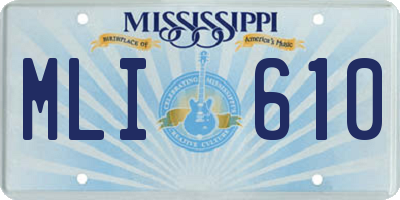 MS license plate MLI610