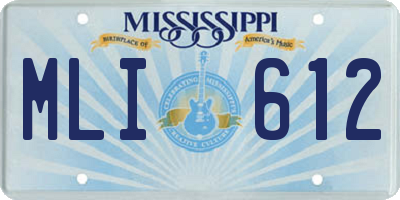 MS license plate MLI612