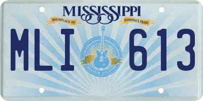 MS license plate MLI613