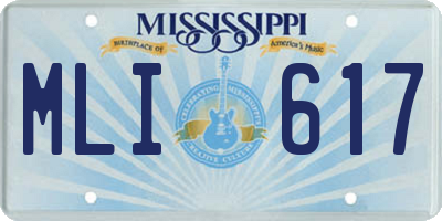 MS license plate MLI617