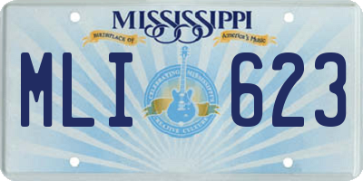 MS license plate MLI623