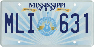 MS license plate MLI631