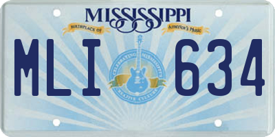 MS license plate MLI634