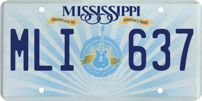 MS license plate MLI637