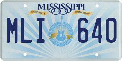 MS license plate MLI640