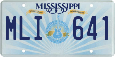 MS license plate MLI641