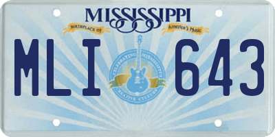 MS license plate MLI643