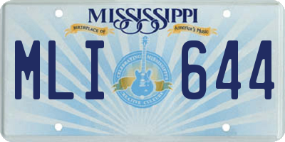 MS license plate MLI644