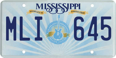 MS license plate MLI645
