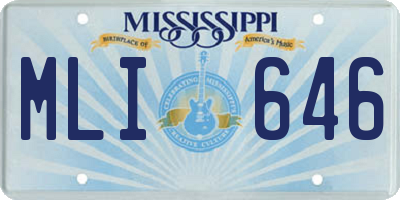 MS license plate MLI646