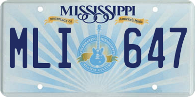 MS license plate MLI647