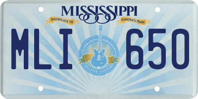 MS license plate MLI650