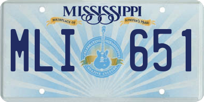 MS license plate MLI651