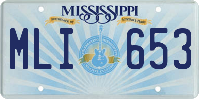 MS license plate MLI653