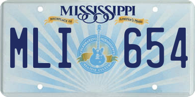 MS license plate MLI654