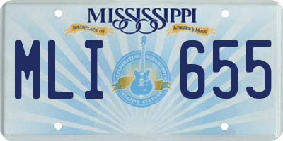 MS license plate MLI655