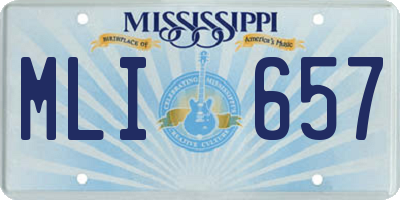 MS license plate MLI657