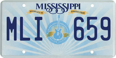 MS license plate MLI659
