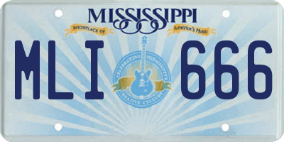 MS license plate MLI666