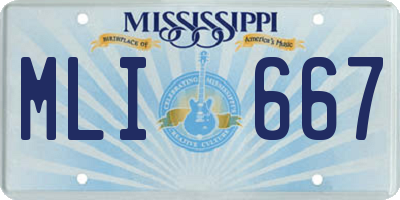 MS license plate MLI667